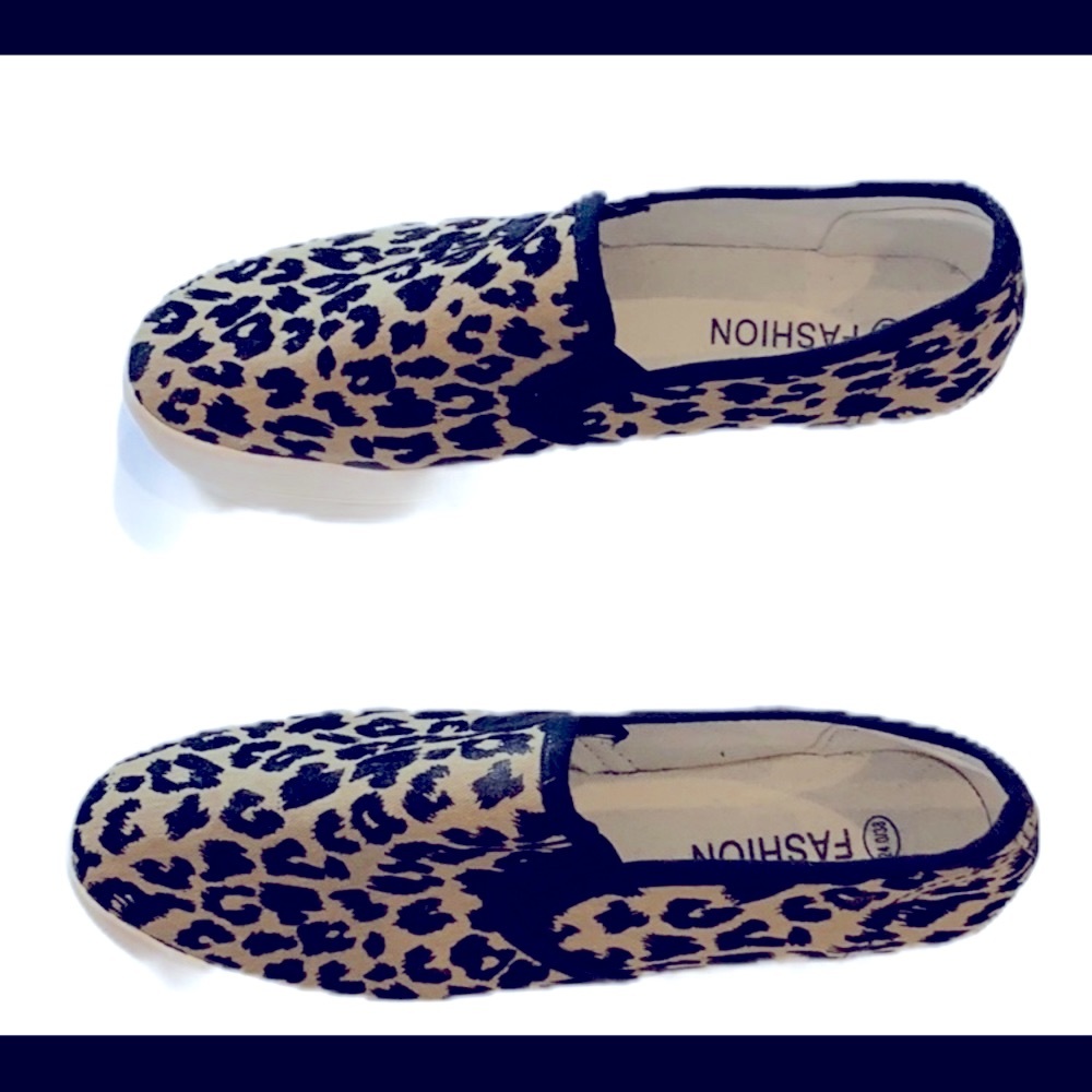 Fashion Leopard Platform Slide Ons Sz 8